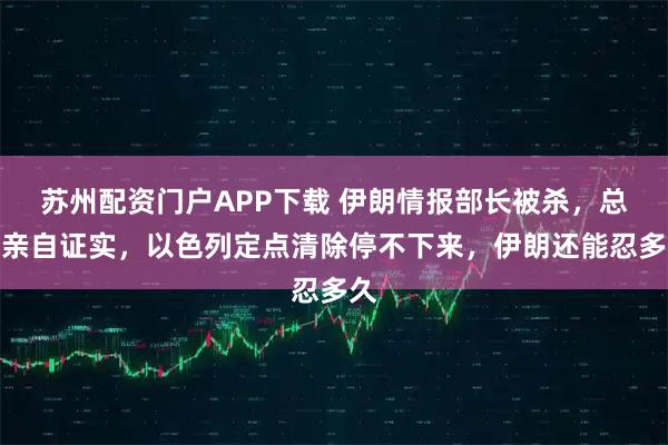 苏州配资门户APP下载 伊朗情报部长被杀，总统亲自证实，以色列定点清除停不下来，伊朗还能忍多久